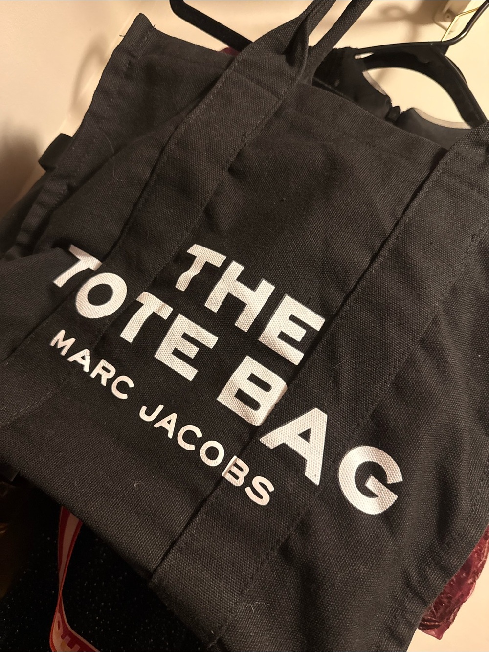 Marc Jacobs Black Canvas Tote with White Logo